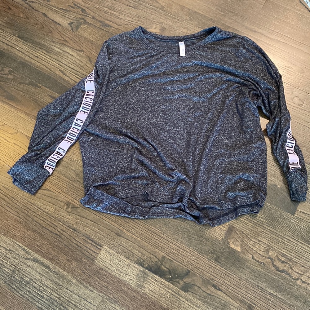 Cacique Gray Sleep Top Purple Sleeve 22 24 EUC